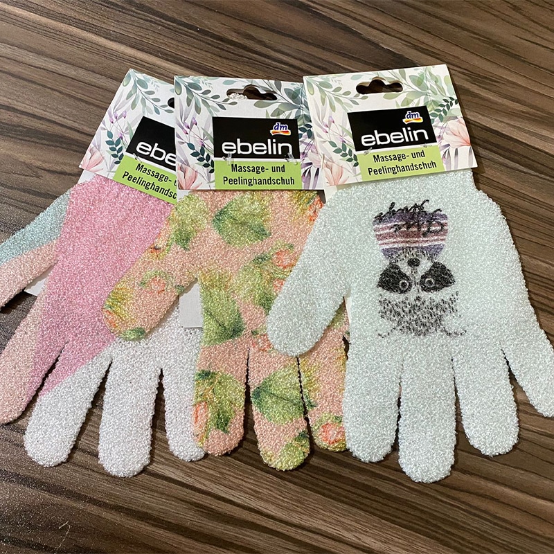 قفازات الاستحمام ايبلين Dm gloves بأشكل مختلفة وألوان متعددة