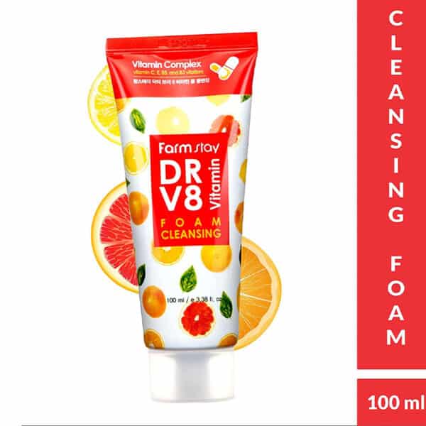 غسول فيتامين سي فارم ستاي Farm stay drv8 vitamin foam cleansing حجم 100 مل