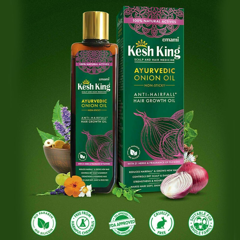 زيت كيش كينج الهندي بالبصل Kesh king ayurvedic onion oil حجم 200 مل