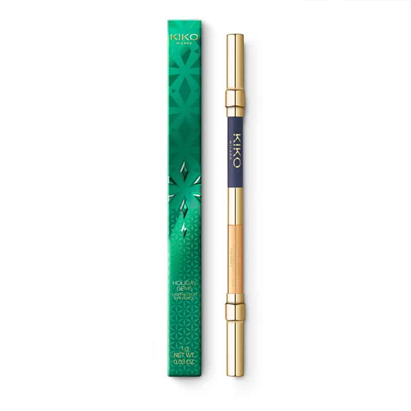 قلم ايلاينر كيكو لون ( كحلي /ذهبي ) درجة 03 kiko milano holiday gems lasting duo eye pencil