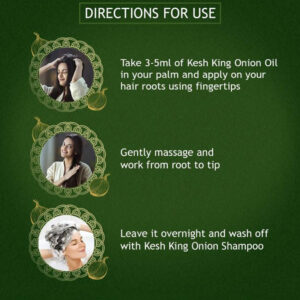 طريقة استخدام زيت كيش كينغ بالأملا الهندية والبصل Kesh King Onion Hair Oil